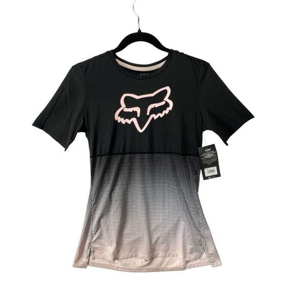 Small pink/black Fox Racing Women Flexair short Sleeve Jersey - Picture 2 of 14